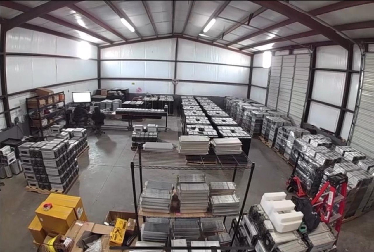 OCA warehouse facility — overhead view of operations at scale